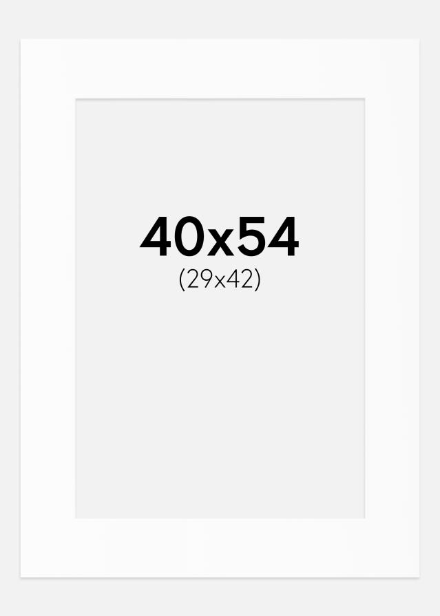 Paspartuu Valge Standard (Valge Südamik) 40x54 cm (29x42)