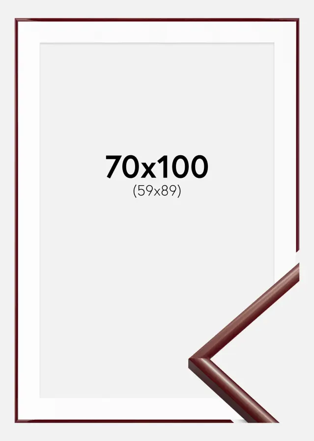 Raam New Lifestyle tumepunane 70x100 cm - paspartuu valge 60x90 cm