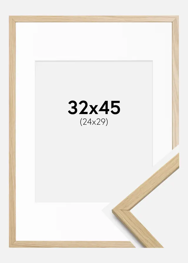 Raam Edsbyn tamm 32x45 cm - paspartuu valge 25x30 cm