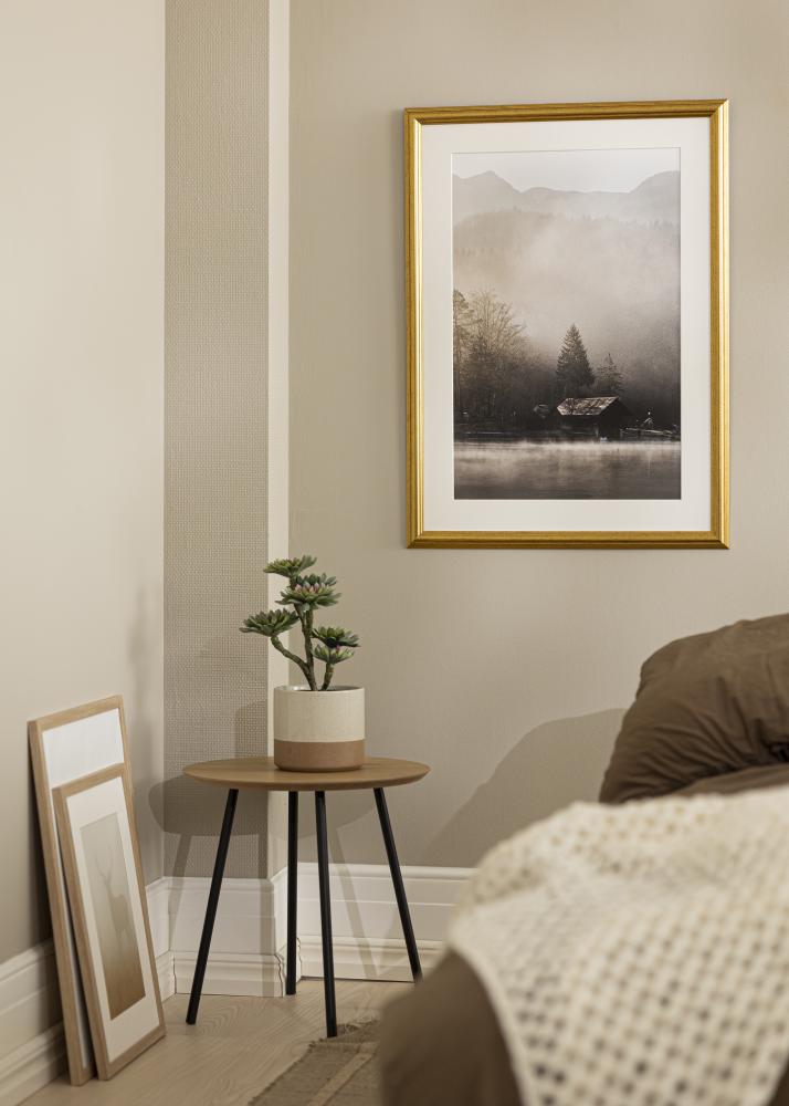 Raam Västkusten Kuldne 35x35 cm - paspartuu valge 26x26 cm