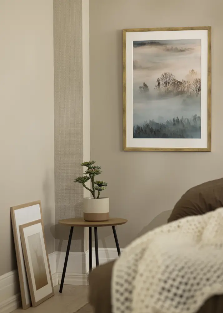 Raam stiilne Akruulklaas kuldne 50x70 cm