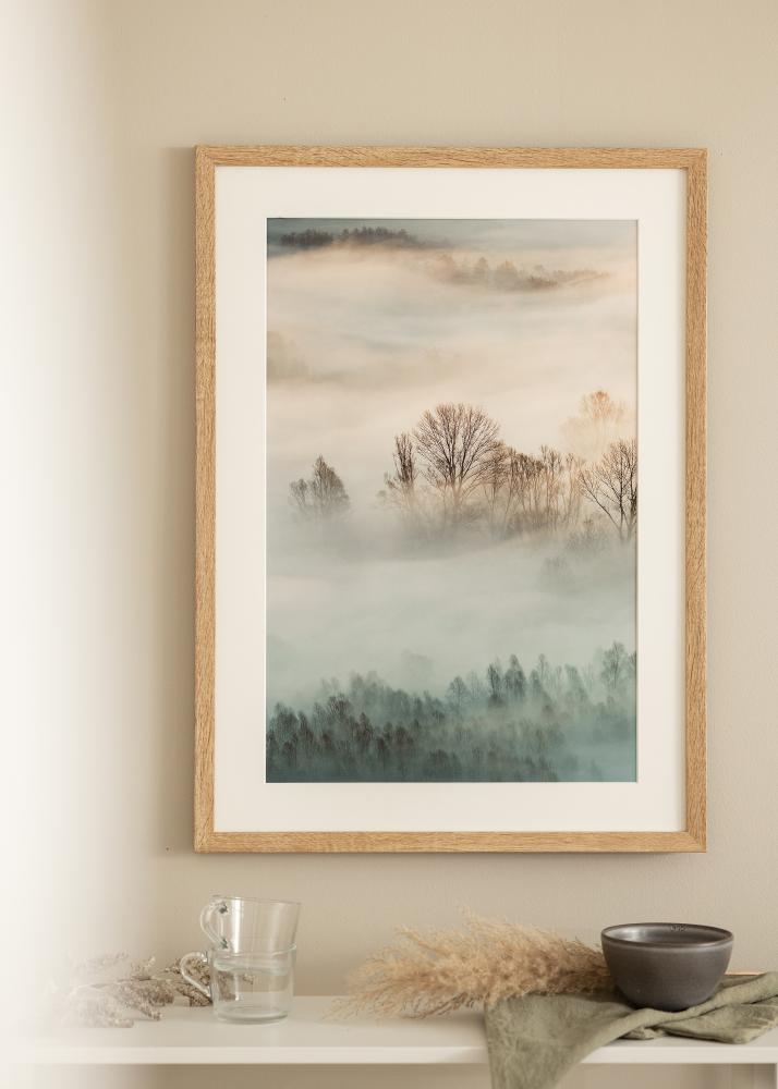 Raam Fiorito hele tamm 30x40 cm - paspartuu valge 18x27 cm