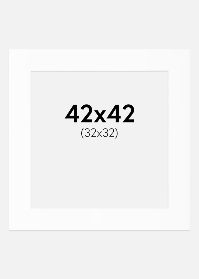 Paspartuu Valge Standard (Valge Südamik) 42x42 cm (32x32)