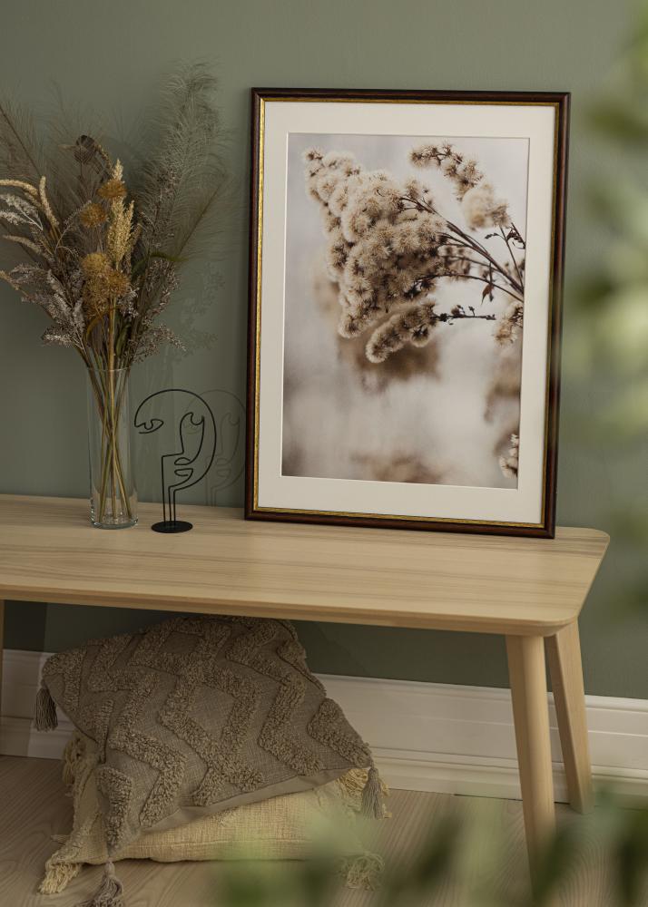 Raam Siljan pruun 45x45 cm - paspartuu Valge 14x14 tolli