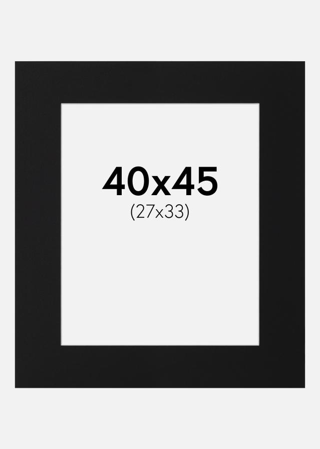 Paspartuu Must Standard (Valge Südamik) 40x45 cm (27x33)