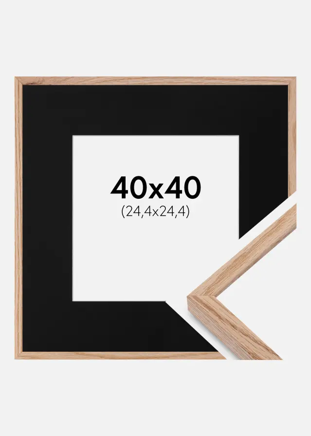 Raam E-Line tamm 40x40 cm - paspartuu muster 10x10 inches