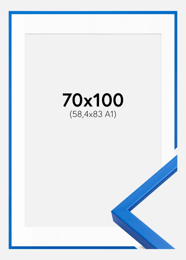 Raam E-Line sinine 70x100 cm - paspartuu valge 59,4x84 cm (A1)