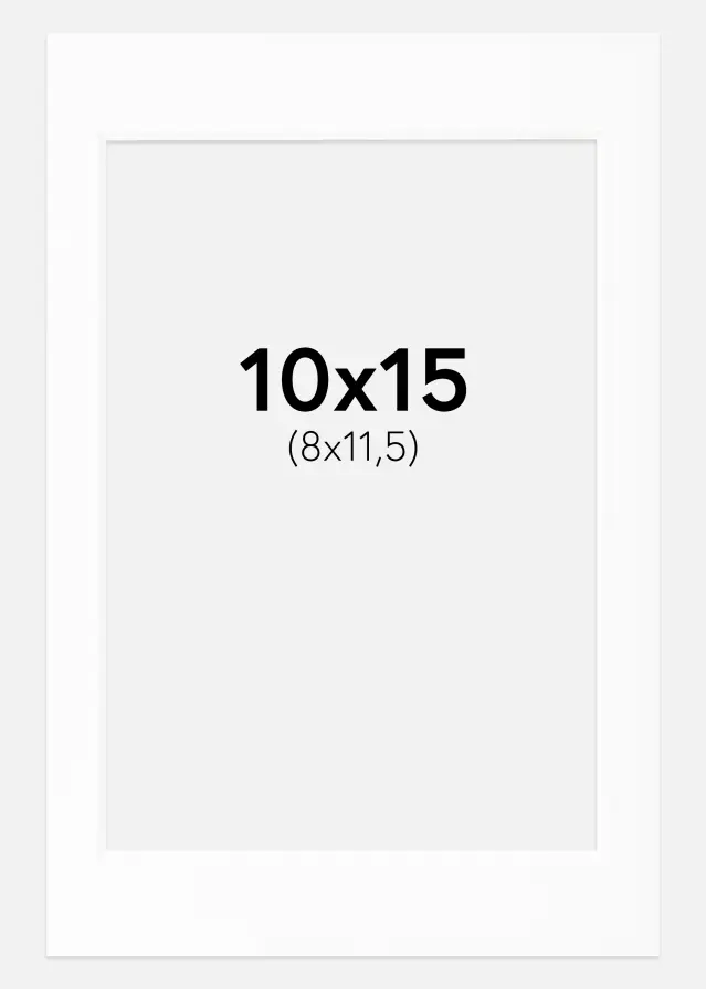 Paspartuu valge standard Valge äär 10x15 cm (8x11,5)