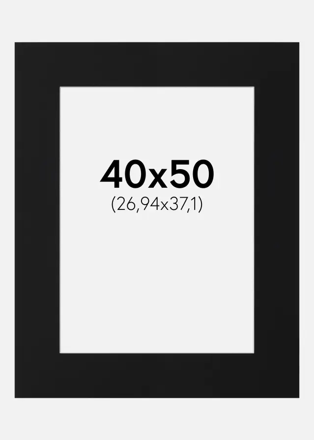 Paspartuu Must Standard (Valge Südamik) 40x50 cm (26,94x37,1)