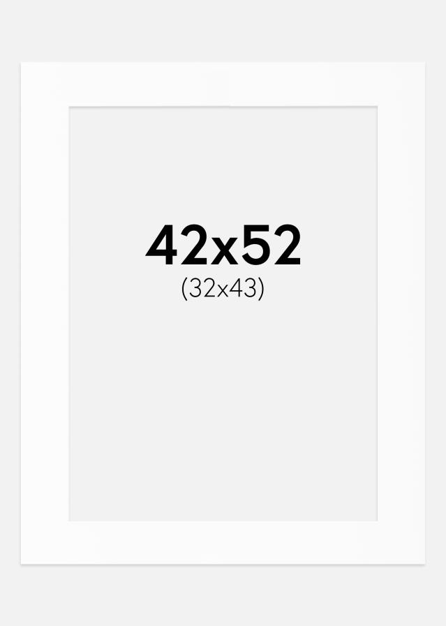 Paspartuu Valge Standard (Valge Südamik) 42x52 cm (32x43)