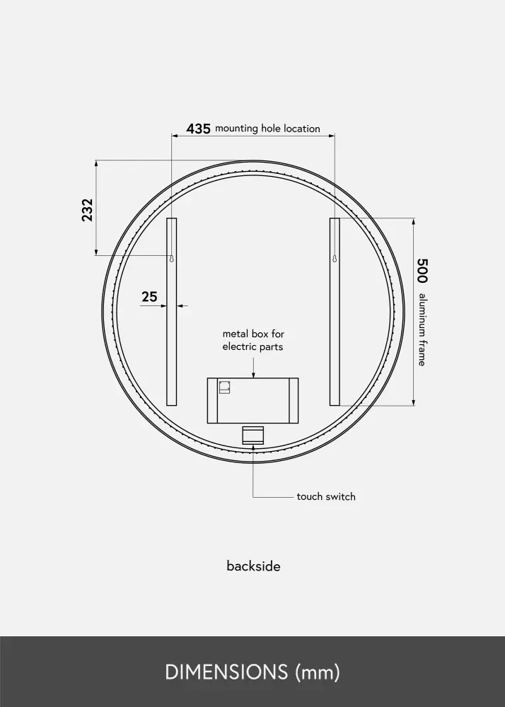 KAILA peegel Circle LED muster 80 cm Ø