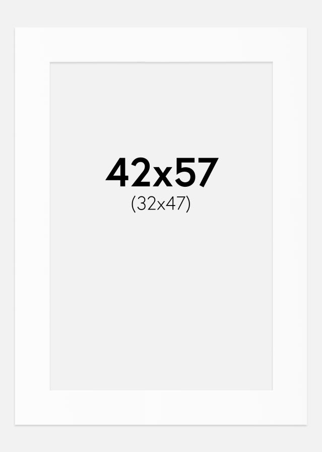 Paspartuu Valge Standard (Valge Südamik) 42x57 cm (32x47)