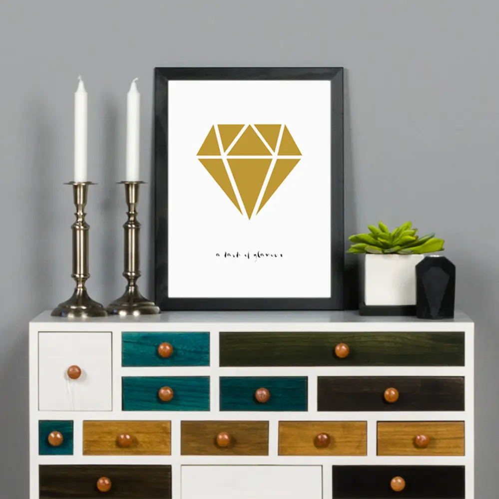Deemant - kuldne Plakat