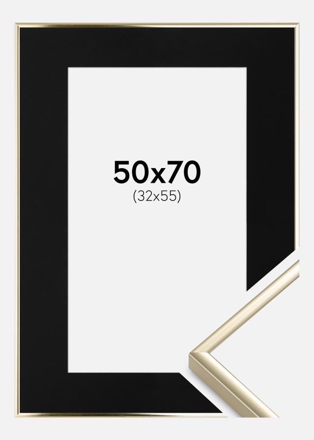 Raam alumiinium tuhm kuldne 50x70 cm - paspartuu muster 33x56 cm