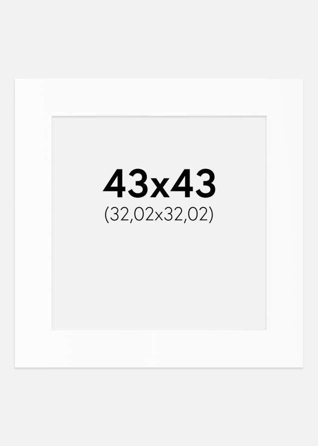 Paspartuu Valge Standard (Valge Südamik) 43x43 cm (32,02x32,02)