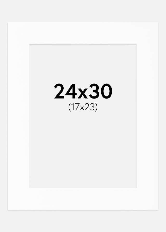 Paspartuu valge standard Valge äär 24x30 cm (17x23)