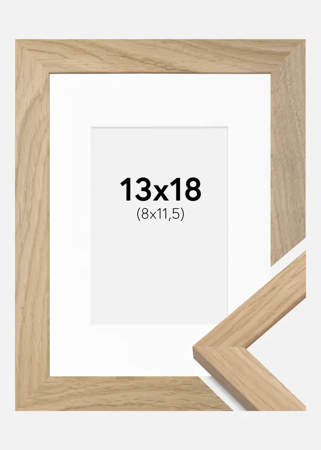 Raam Oak Wood 13x18 cm - paspartuu valge 9x12 cm