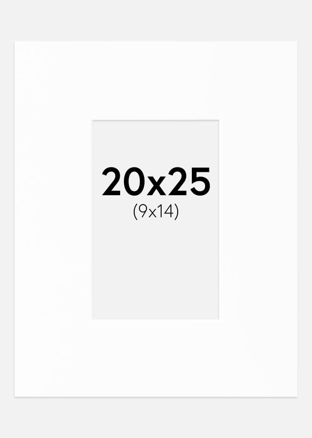 Paspartuu XL standard valge Valge äär 20x25 cm (9x14)