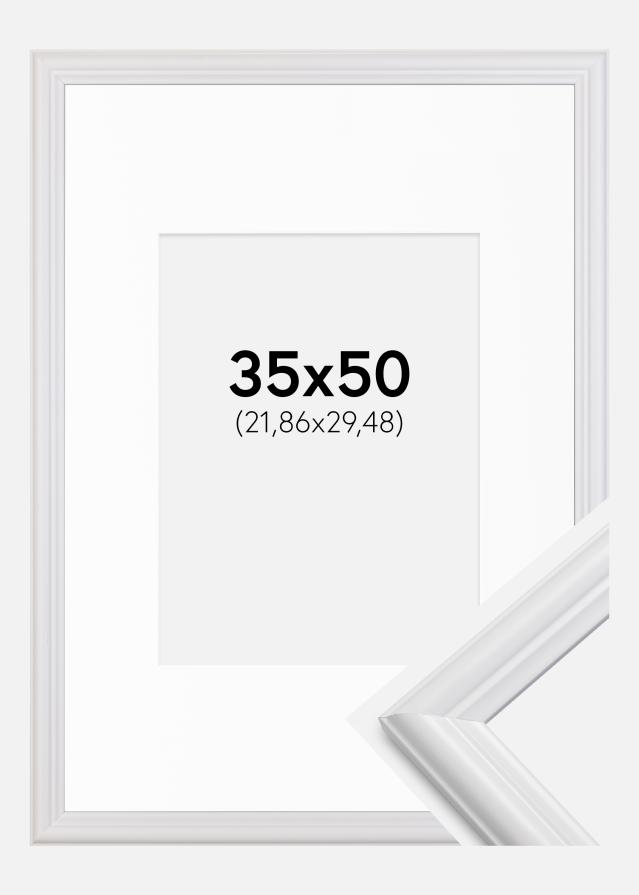Raam Siljan valge 35x50 cm - paspartuu valge 9x12 inches