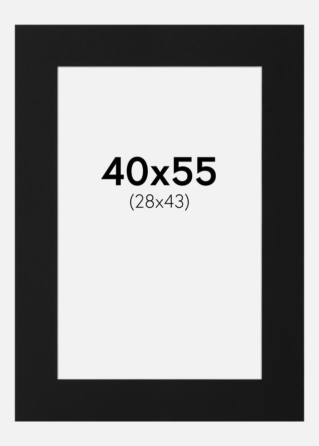 Paspartuu Must Standard (Valge Südamik) 40x55 cm (28x43)