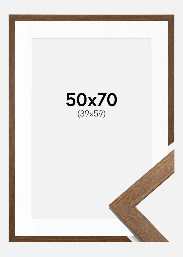 Raam stiilne Warm Brown 50x70 cm - paspartuu valge 40x60 cm