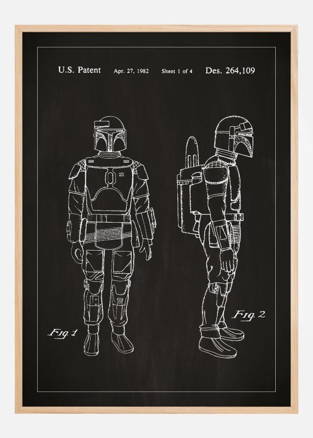 Patenteeritud joonistus - Star Wars - Boba Fett - muster Plakat