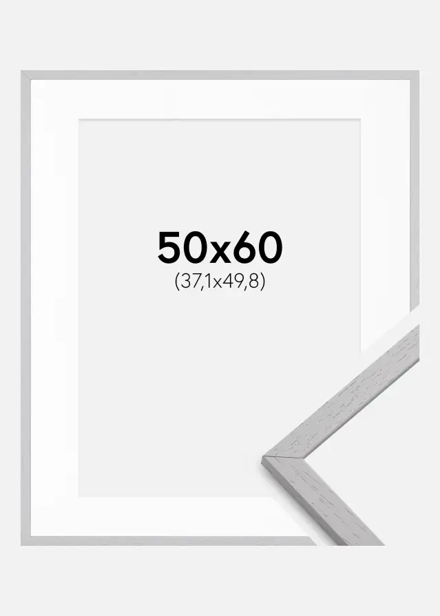 Raam Edsbyn Grey 50x60 cm - paspartuu valge 15x20 inches