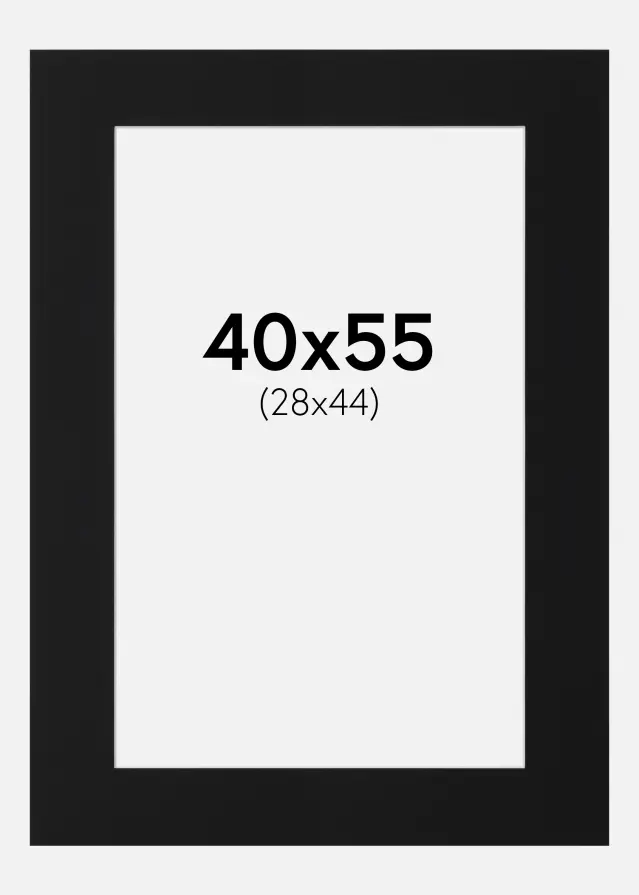 Paspartuu Must Standard (Valge Südamik) 40x55 cm (28x44)