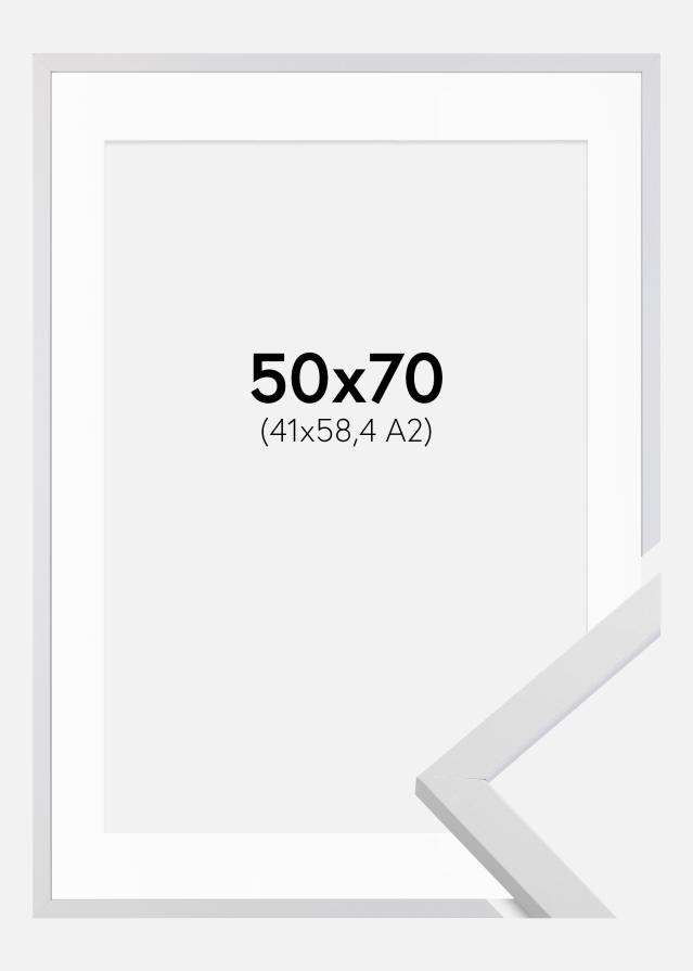 Raam Trendy valge 50x70 cm - paspartuu valge 42x59,4 cm (A2)