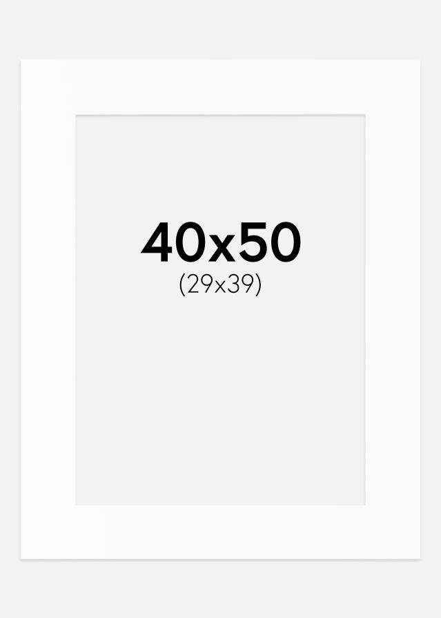 Paspartuu valge standard Valge äär 40x50 cm (29x39)