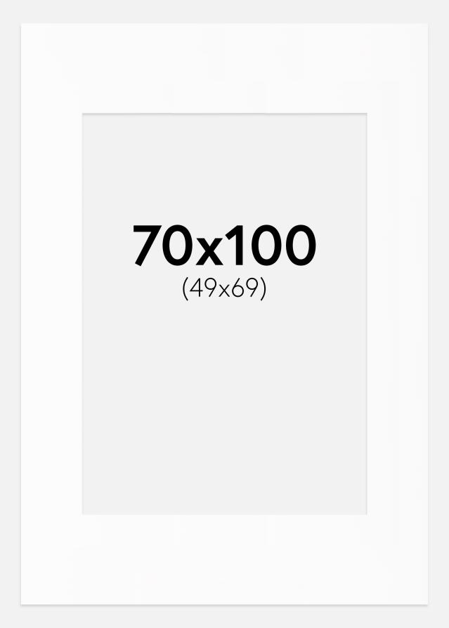 Paspartuu valge standard Valge äär 70x100 cm (49x69)