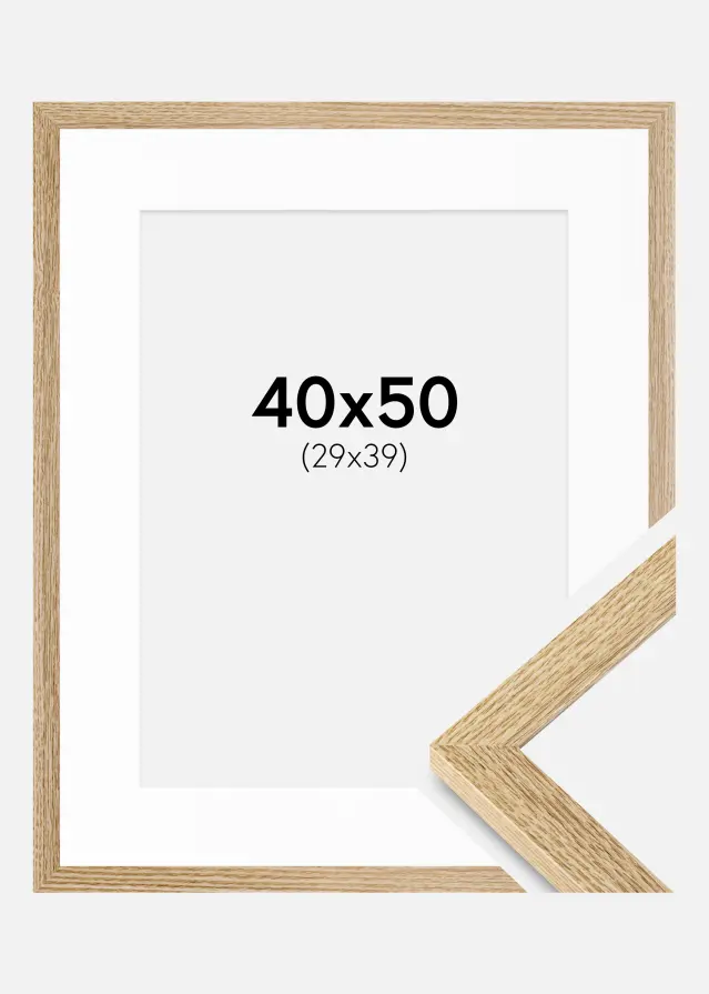 Raam Selection tamm 40x50 cm - paspartuu valge 30x40 cm