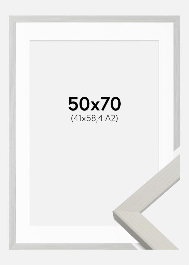 Raam Fiorito valge 50x70 cm - paspartuu valge 42x59,4 cm (A2)