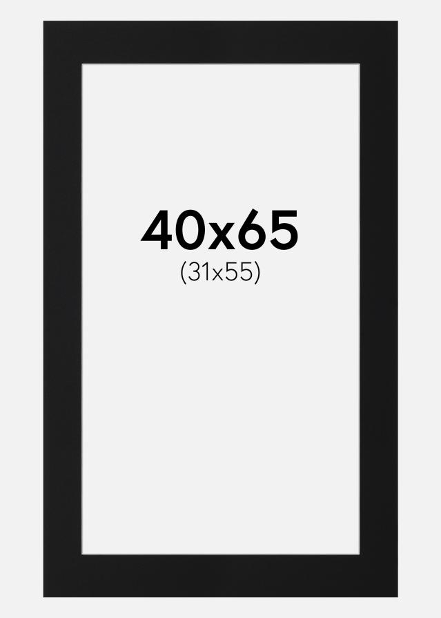 Paspartuu Must Standard (Valge Südamik) 40x65 cm (31x55)