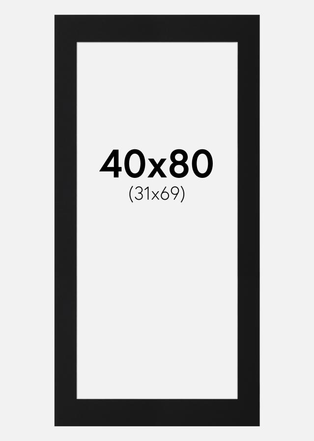 Paspartuu Must Standard (Valge Südamik) 40x80 cm (31x69)