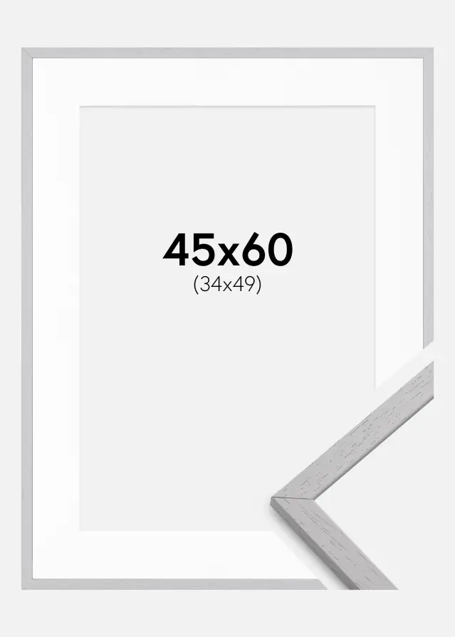 Raam Edsbyn Grey 45x60 cm - paspartuu valge 35x50 cm