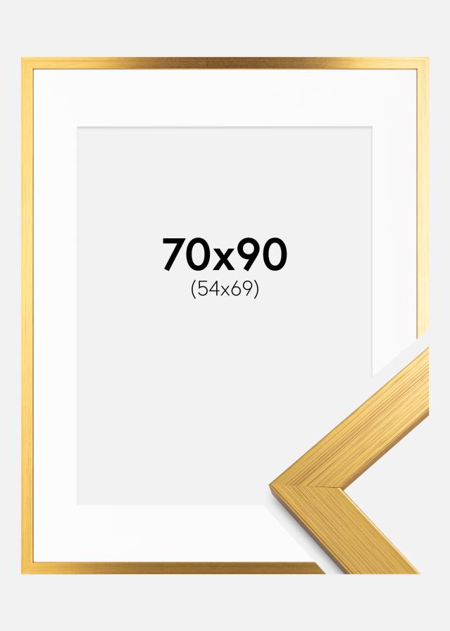 Raam Gold Wood 70x90 cm - paspartuu valge 55x70 cm