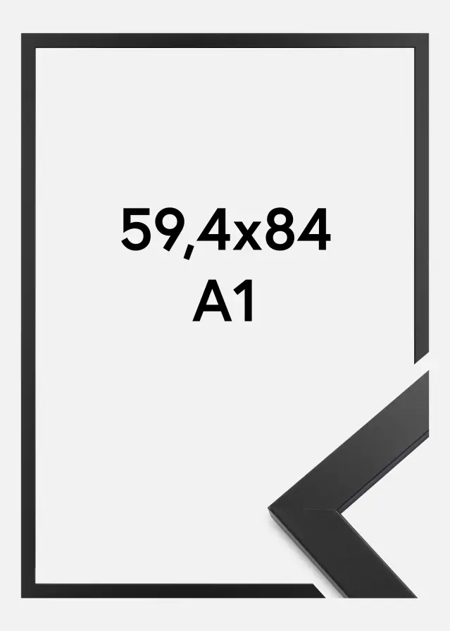 Raam Black Wood Akruulklaas 59,4x84 cm (A1)