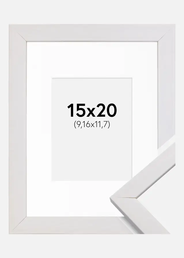 Raam stiilne valge 15x20 cm - paspartuu valge 4x5 inches