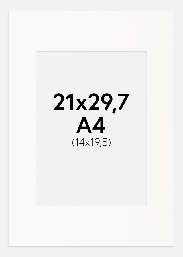 Paspartuu kulunud valge Valge äär 21x29,7 cm (14x19,5)