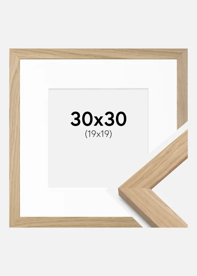 Raam Oak Wood 30x30 cm - paspartuu valge 20x20 cm