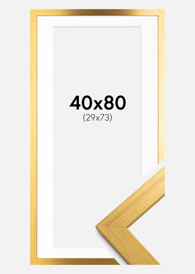 Raam Gold Wood 40x80 cm - paspartuu valge 30x74 cm