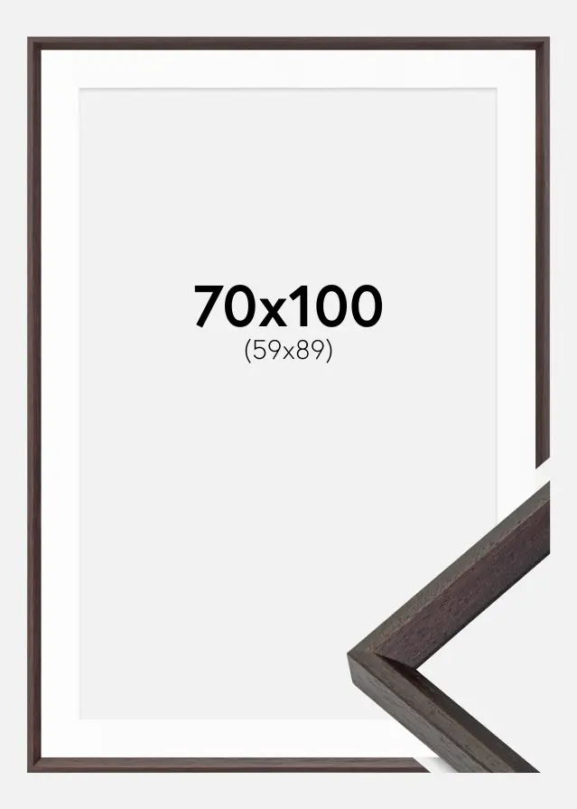 Raam Globe Espresso 70x100 cm - paspartuu valge 60x90 cm