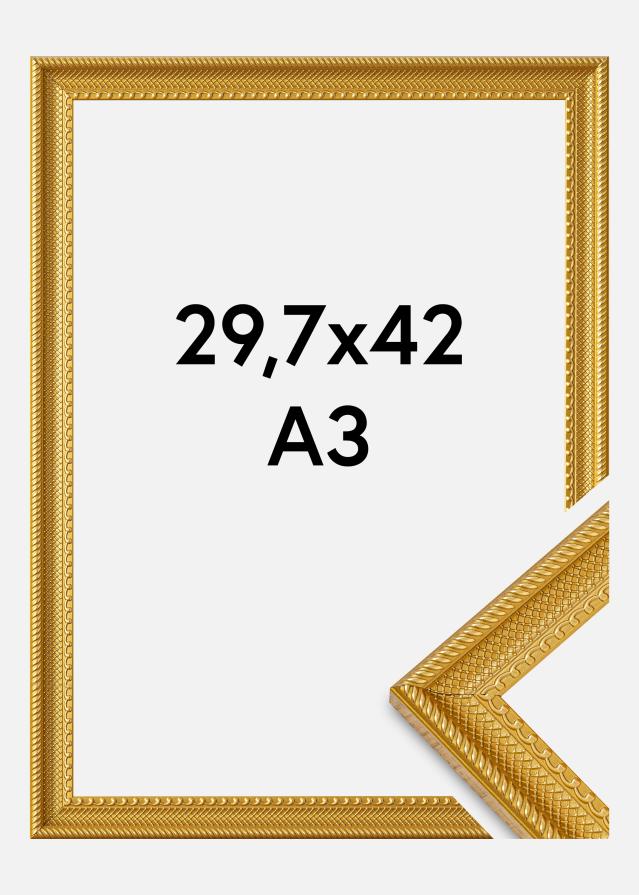 Raam Lattice Akruulklaas kuldne 29,7x42 cm (A3)