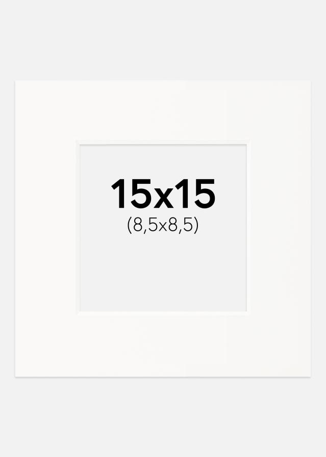 Paspartuu kulunud valge Valge äär 15x15 cm (8,5x8,5)