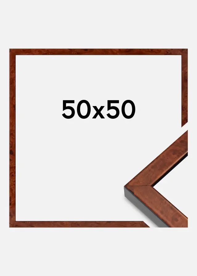 Raam Hermes Akruulklaas Burr Walnut 50x50 cm