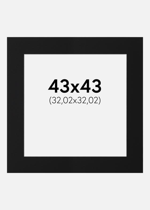 Paspartuu Must Standard (Valge Südamik) 43x43 cm (32,02x32,02)