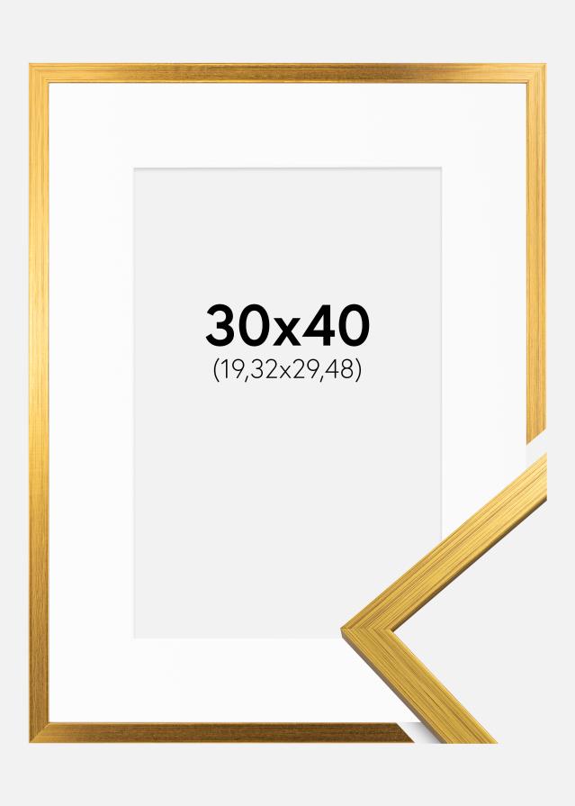 Raam Edsbyn kuldne 30x40 cm - paspartuu valge 8x12 inches