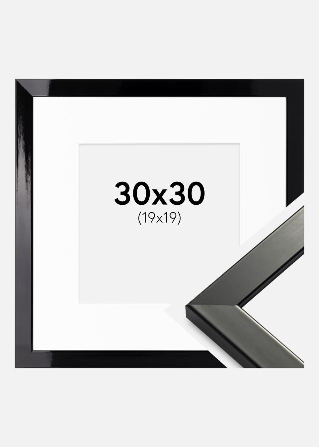 Raam Uppsala must korglaige 30x30 cm - paspartuu valge 20x20 cm