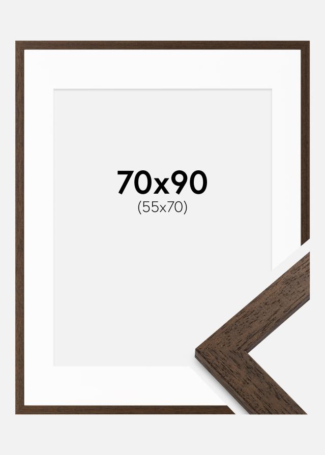 Raam Brown Wood 70x90 cm - paspartuu valge 56x71 cm